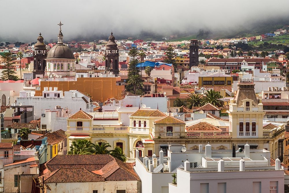 Canary Islands-Tenerife Island-San Cristobal de La Laguna-elevated view of the historical center